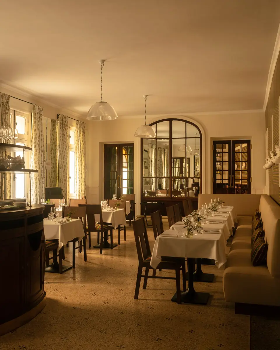 Interior View of the restaurant of Grand Hôtel Nord-Pinus, Arles, France